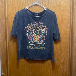 World Tour Wild Beauty t shirt, denim washed